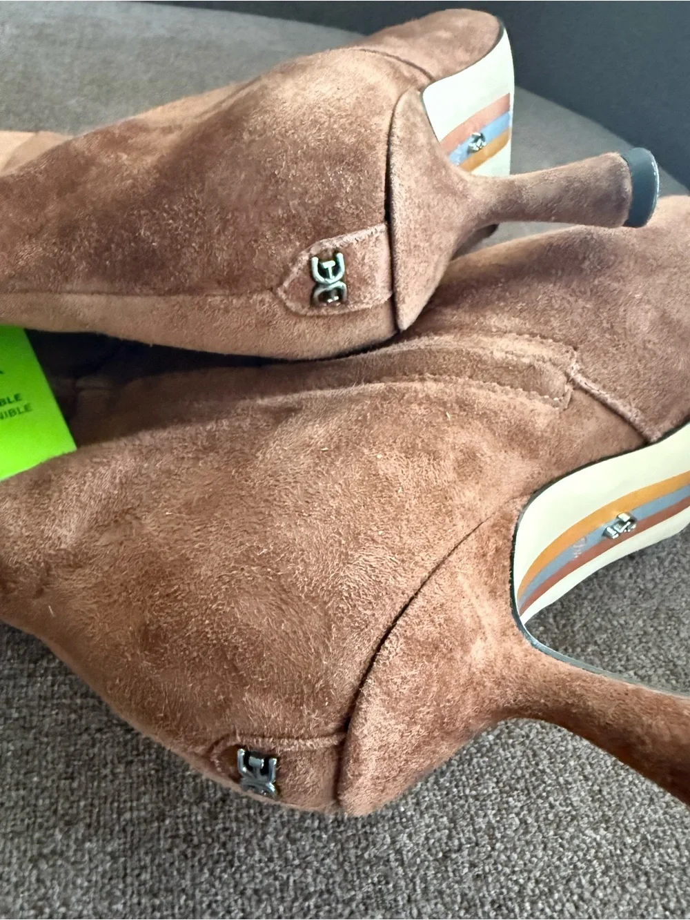 Sam Edelman Brown Suede Over-the-Knee Pointed-Toe Kitten Heel Boots